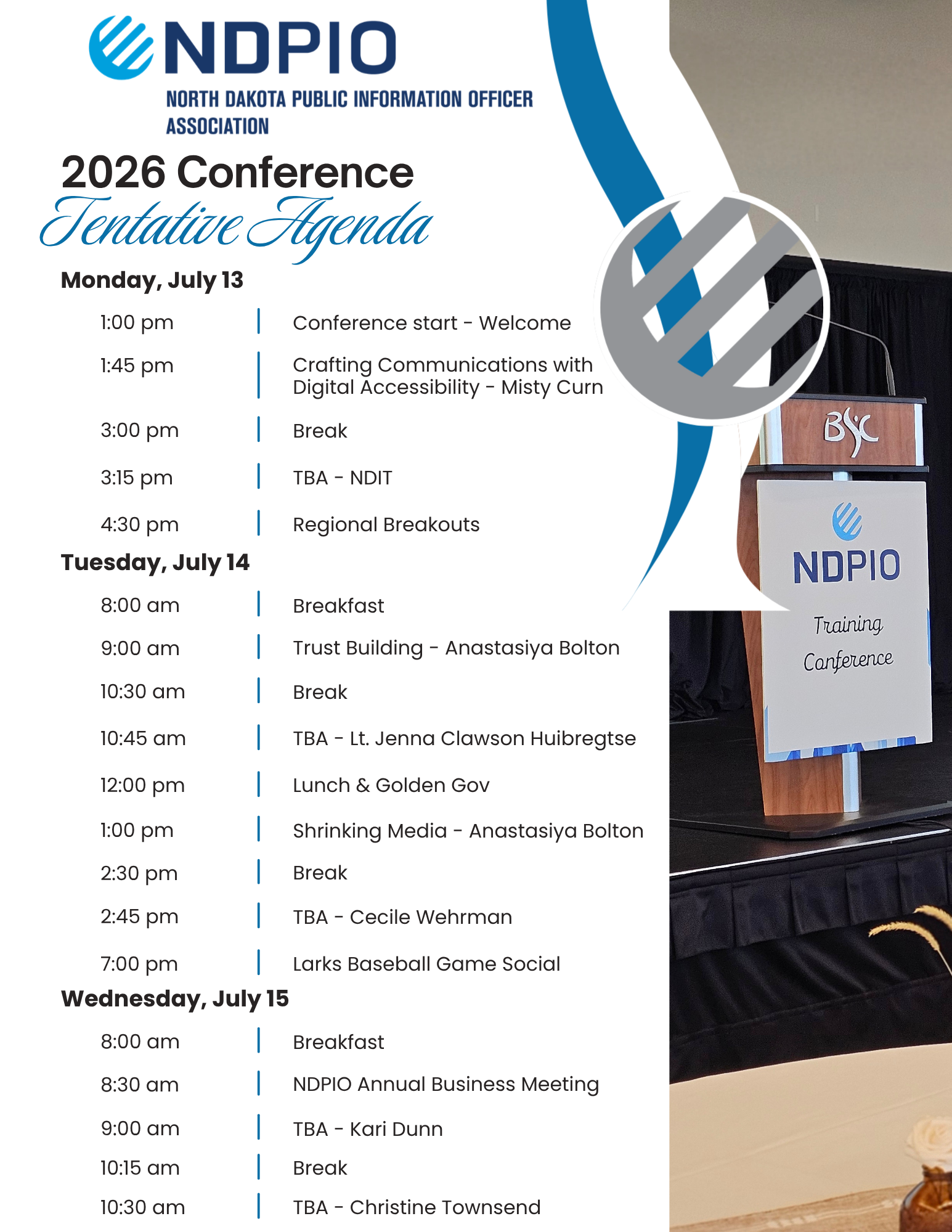 2026 conference tentative agenda