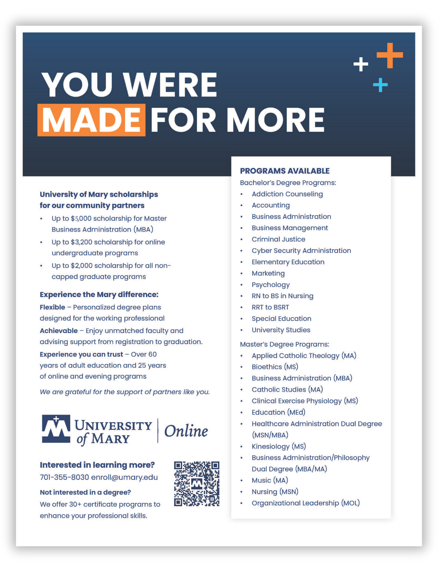 University of Mary Flyer